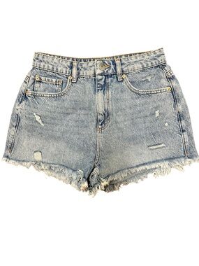 Garage Festival Vintage-Inspired Light Blue Distressed Denim Shorts 5/27